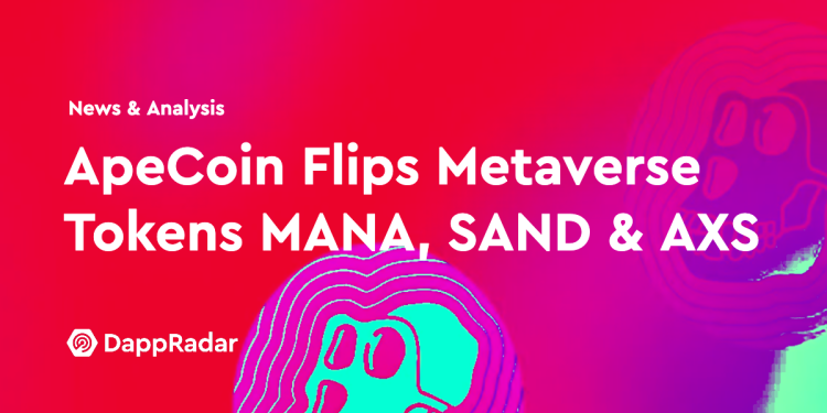 ApeCoin 翻转元宇宙代币 MANA、SAND 和 AXS