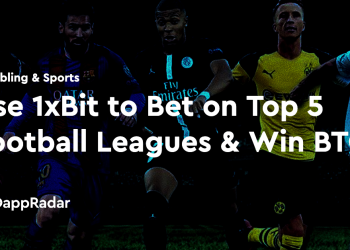 使用 1xBit 投注五大足球联赛赢取 BTC