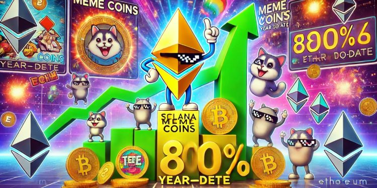 Solana Meme Coins 今年迄今表现优于以太坊 800%
