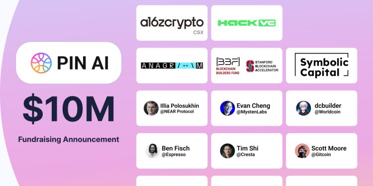 PIN AI 从 a16z CSX、Hack VC 和全明星天使投资者处获得 1000 万美元融资,用于推出个人 AI 开放平台