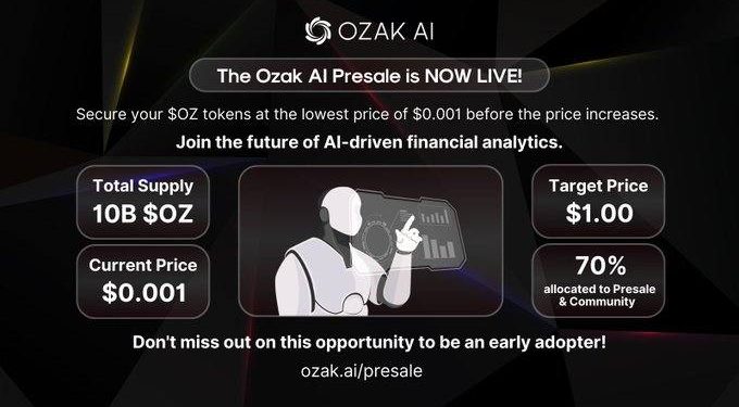 通过 Ozak 的加密货币预售改变财务分析:$OZ 代币现在只需 0.001 美元