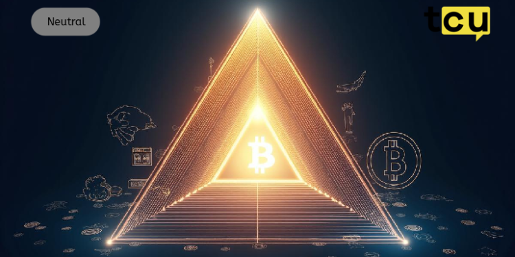 比特币的对称三角模式信号在外部影响和市场趋势中潜在的市场突破