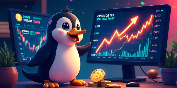 矮小的企鹅在Upbit上翻转Doge,pengu Eyes 200%拉力赛