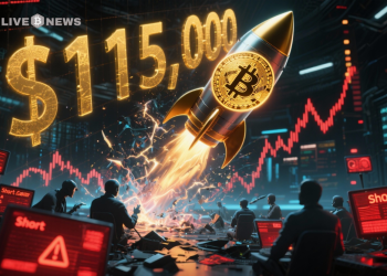 今日BTC新闻:比特币突破115,000美元大关,空头头寸面临重大损失
