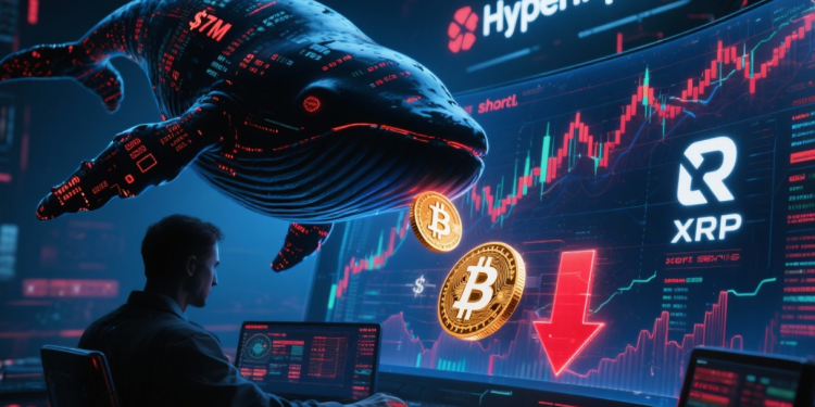 加密货币新闻:Whale 向 Hyperliquid 存入 700 万美元用于 BTC 和 XRP 空头