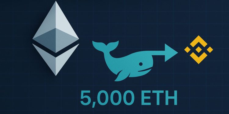 Whale 又向币安发送 5,000 ETH