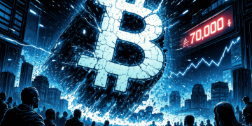 由于 ETF 流出和避险情绪打压市场，比特币跌破 70,000 美元